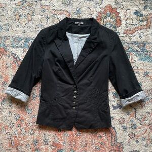 Express 3/4 sleeve black blazer